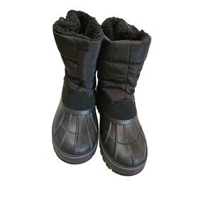 Lands End Youth Flurry Max Snow Boots Size 6 Black Waterproof Insulated Winter S